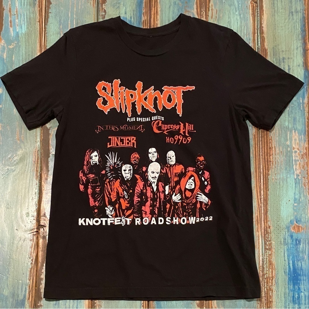 SlipKnot Knotfest Road Show 2022 Band T Shirt Measures Sz Med Mens Concert Tee